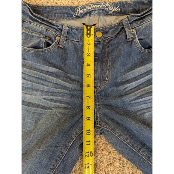 American Eagle True Boot Jeans Womens 12 Long Stretch Denim Medium Wash Mid-Rise - Picture 8 of 9